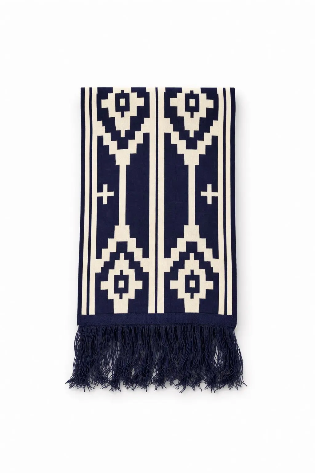 Bufandas tejidas doble faz azul, para complementos — Tierra Argentina