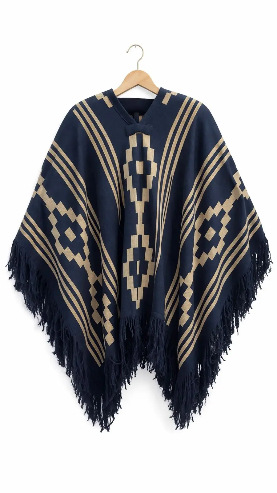 Poncho Doble Faz - 1,5mts Azul con beige, para complementos — Tierra Argentina