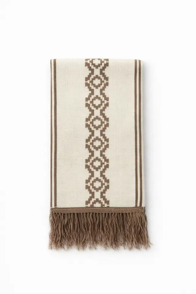 Bufandas tejidas doble faz beige, para complementos — Tierra Argentina