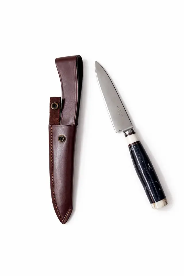 Cuchillo Criollo en Acero Inoxidable con Mango Combinado y Vaina de Cuero, cuchilleria , para complementos — Tierra Argentina