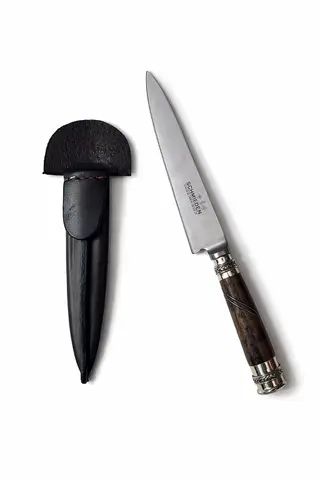 Cuchillo Criollo Premium en Acero Inoxidable con Mango de Madera y Detalles en Alpaca – Con Vaina de Cuero, cuchilleria , para complementos — Tierra Argentina (foto 1)