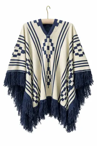 Poncho Doble Faz - 1,5mts Azul, para complementos — Tierra Argentina (foto 2)