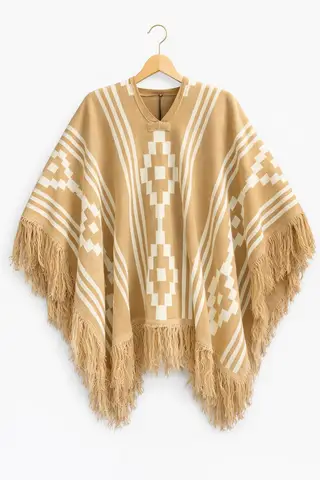 Poncho Tejido Doble Faz – 1,5 mts Amarillo, para complementos — Tierra Argentina (foto 1)