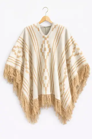 Poncho Tejido Doble Faz – 1,5 mts Amarillo, para complementos — Tierra Argentina (foto 2)