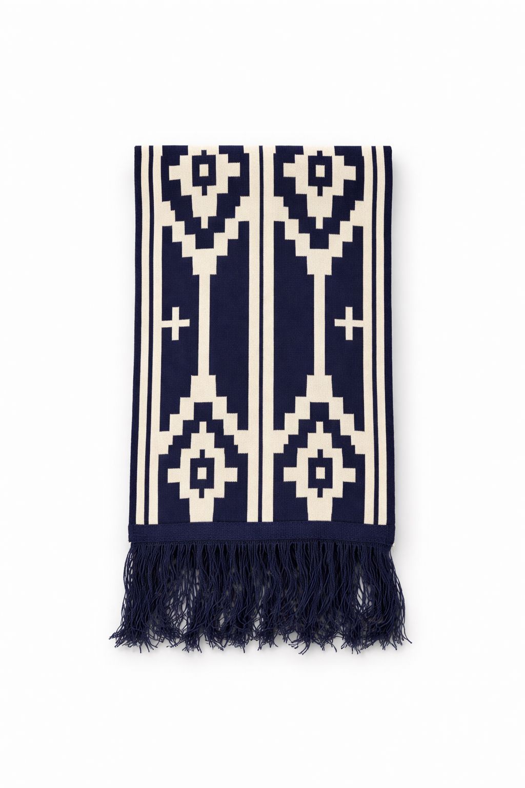 Bufandas tejidas doble faz azul