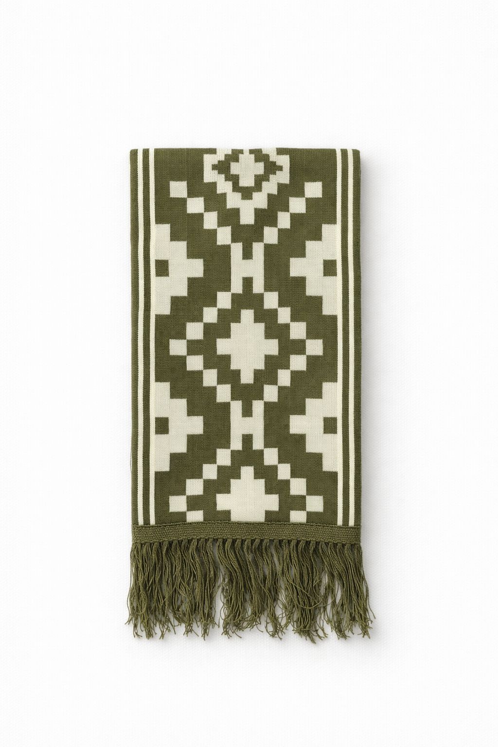 Bufandas tejidas doble faz verde