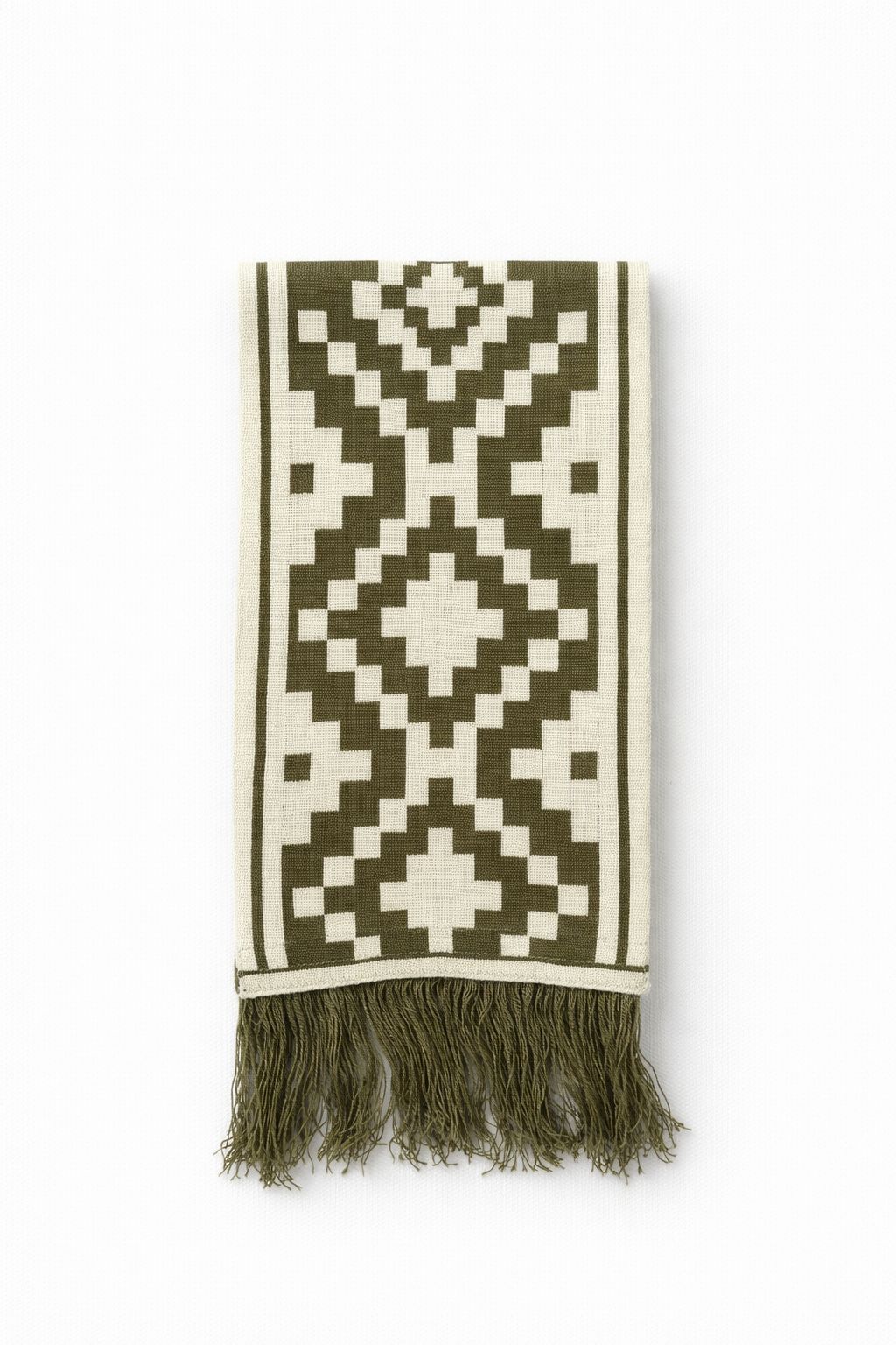 Bufandas tejidas doble faz verde