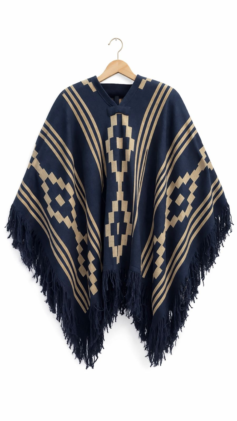 Poncho Doble Faz - 1,5mts Azul con beige