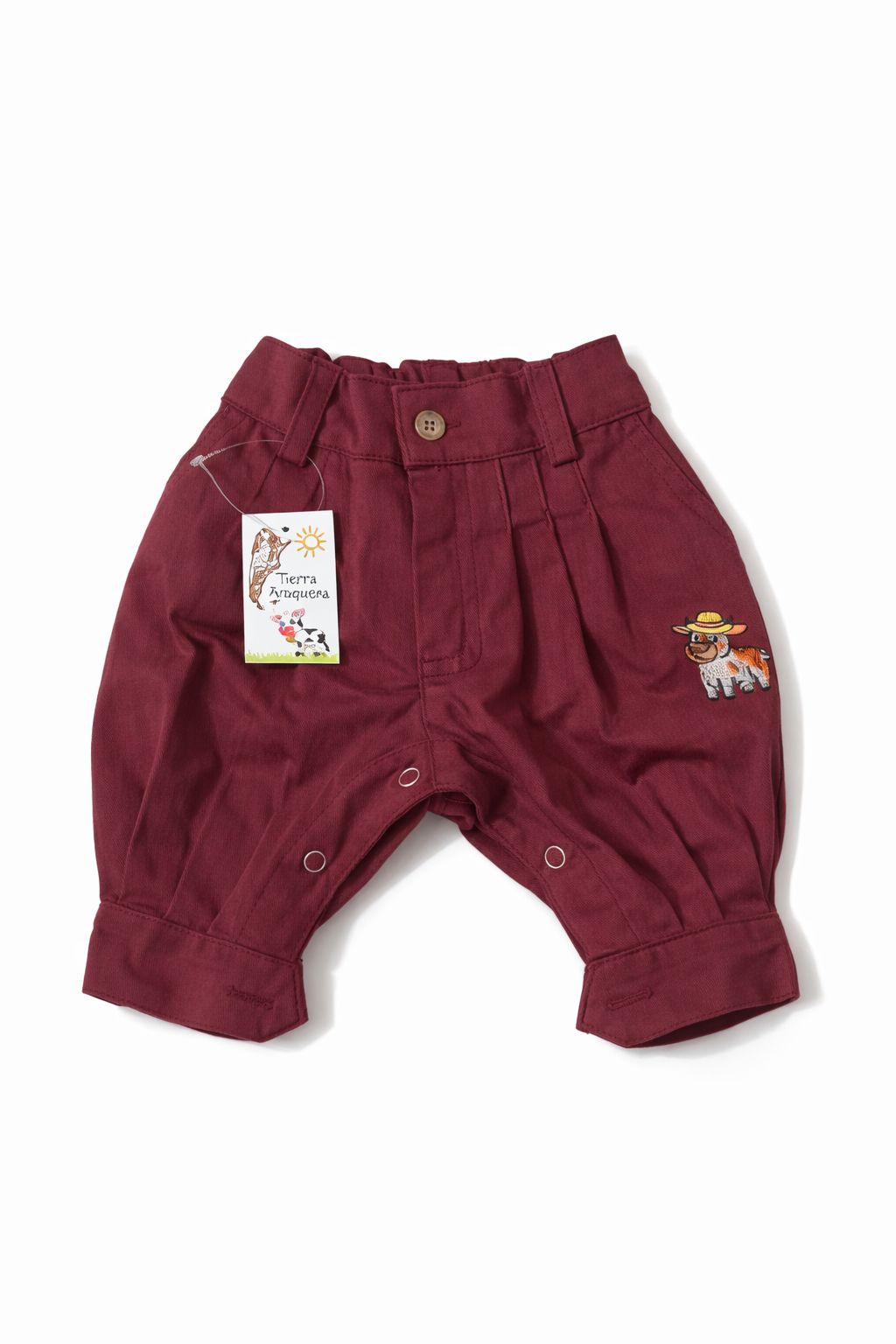 Bombacha gabardina elastizada bordada bordo Niño/a