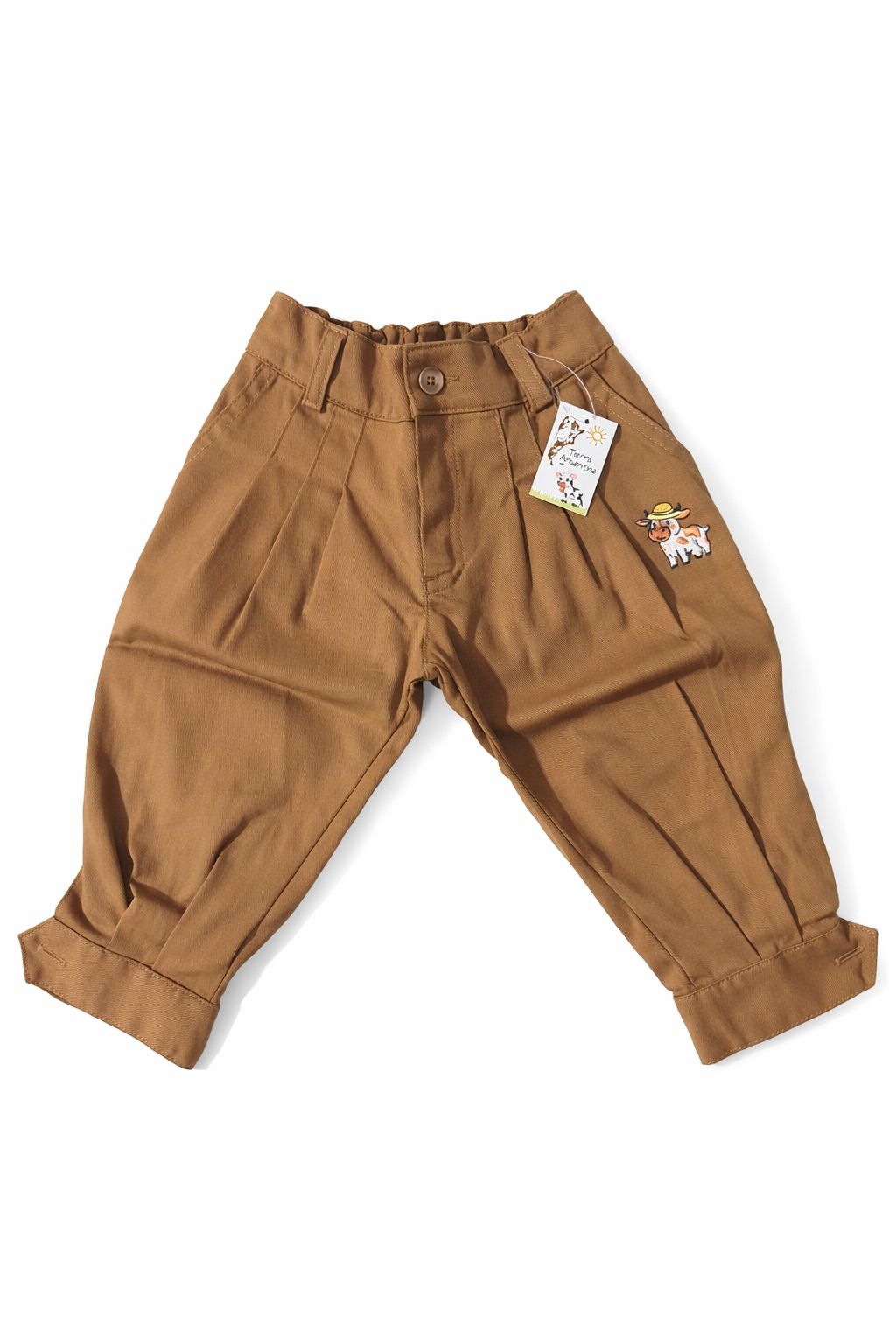 Bombacha gabardina elastizada bordada dulce de leche niño/a